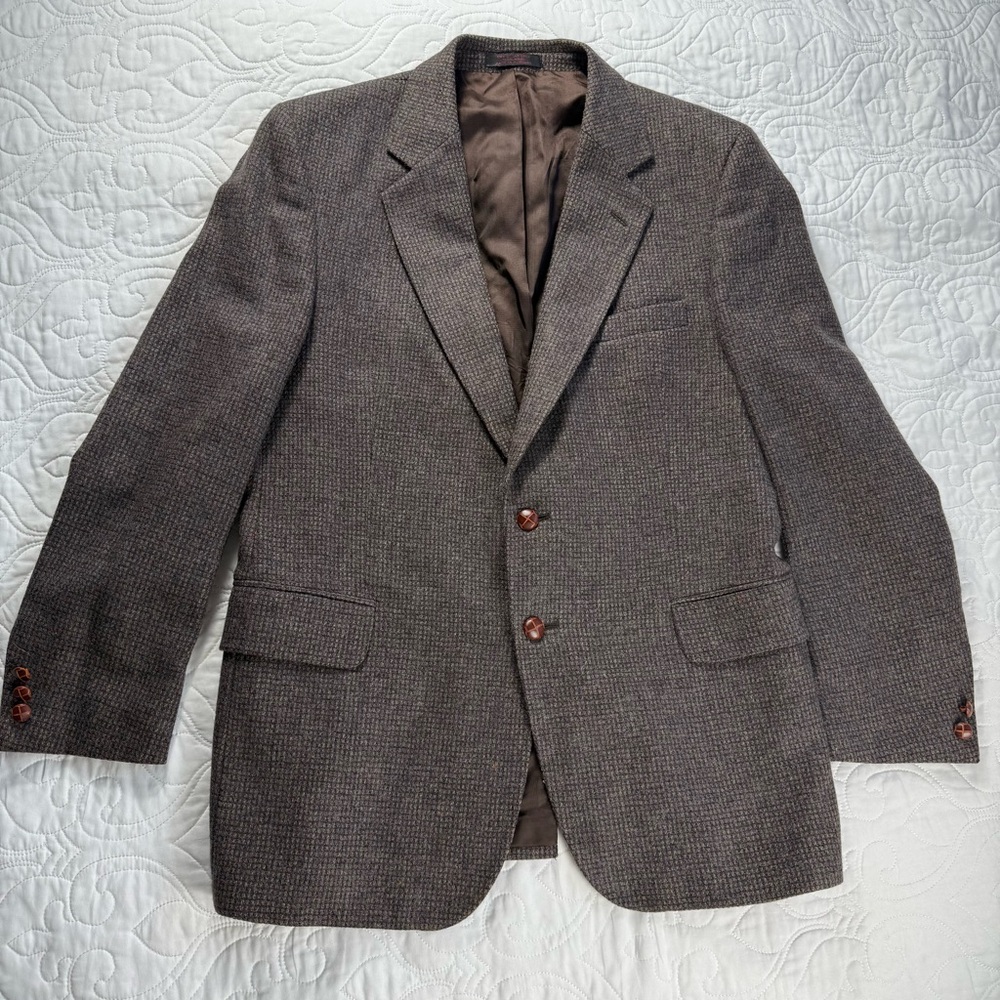Potomac Collection Classic Wool Brown Tweed Sports Coat Jacket Preppy Mn 41R EUC